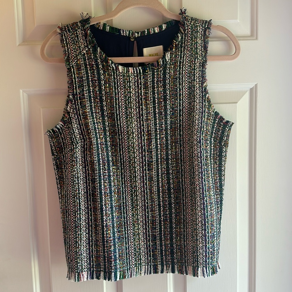 Maeve by Anthropologie Women's Tweed Textured Multicolor Top Size 6 NEW!